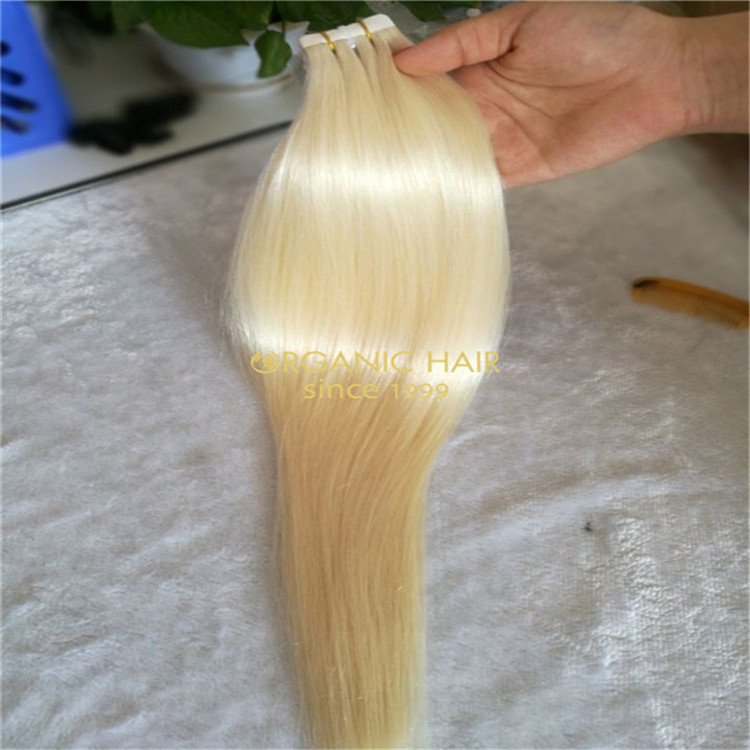 Wholesale best double drawn blonde tape in hair extension remy hair in china A29